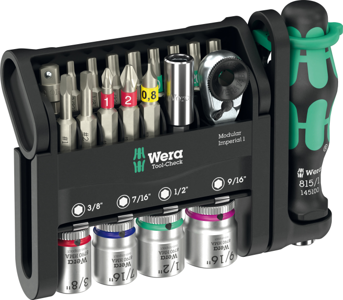 21szt. koncówek i nasadek 1/4'' Tool-Check Modular Imperial 1 WERA [05049001001]