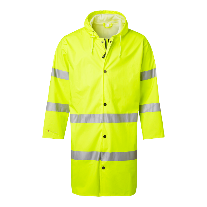 9295 Regnkåpe 103 cm, varsel, gul Str. L