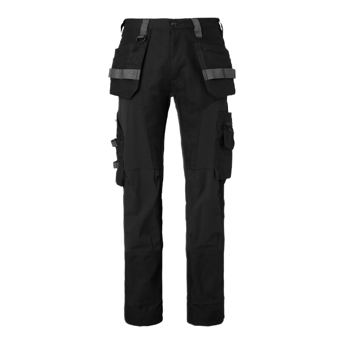 237 Håndverksbukse med stretch, svart Str. C42