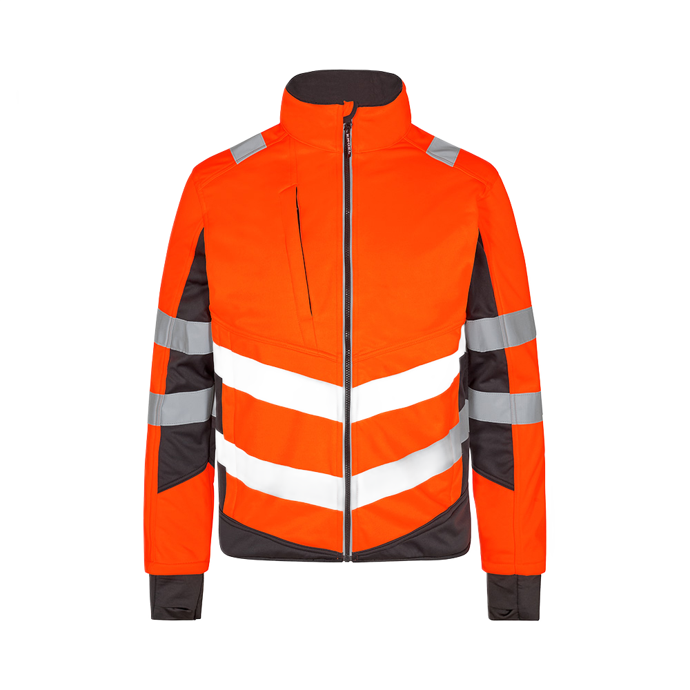 softshelljakke 1158, EN 20471 klasse 2, oransje/grå, størrelse 4XL