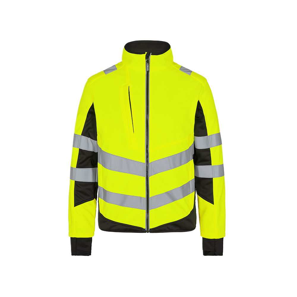 softshelljakke 1158, EN 20471 klasse 2, gul/svart, størrelse 5XL