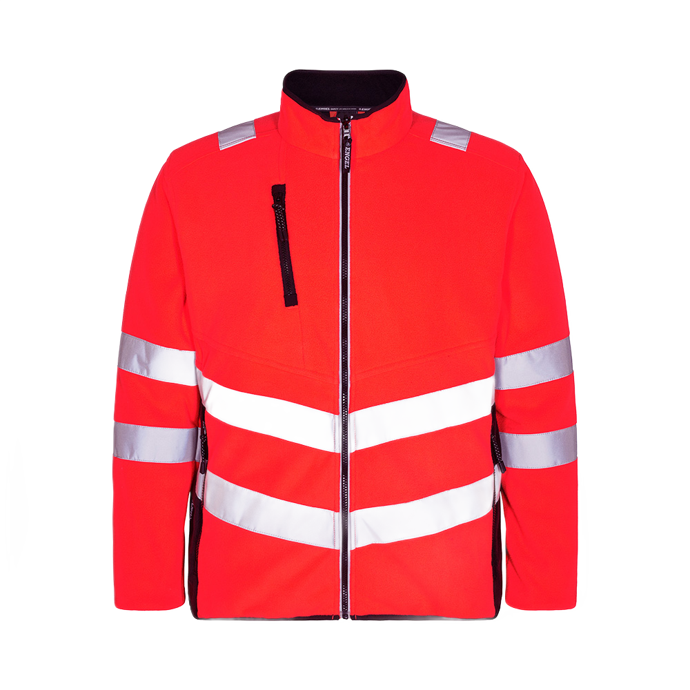 Engel Safety fleecejakke 1192 High-Vis rød/svart i 2 størrelse XL