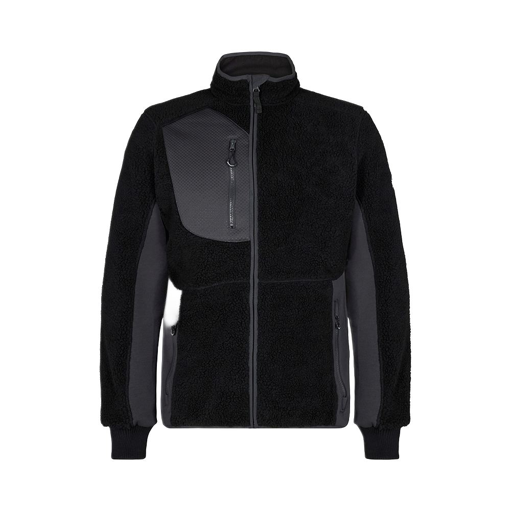 X-treme fiberjakke 1362, med glidelås, sort/grå, størrelse M