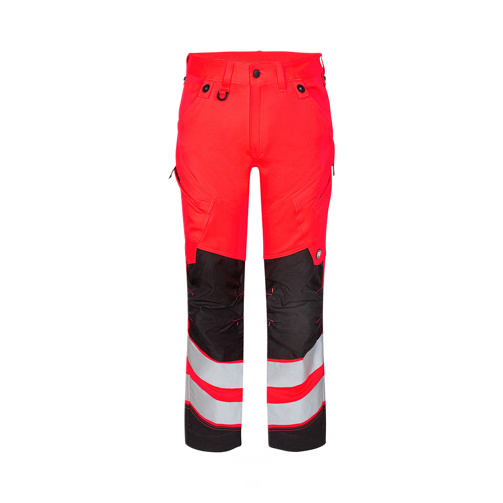 FE Engel stretchbukse 2544, High-Vis kl.2, rød/svart, str 92