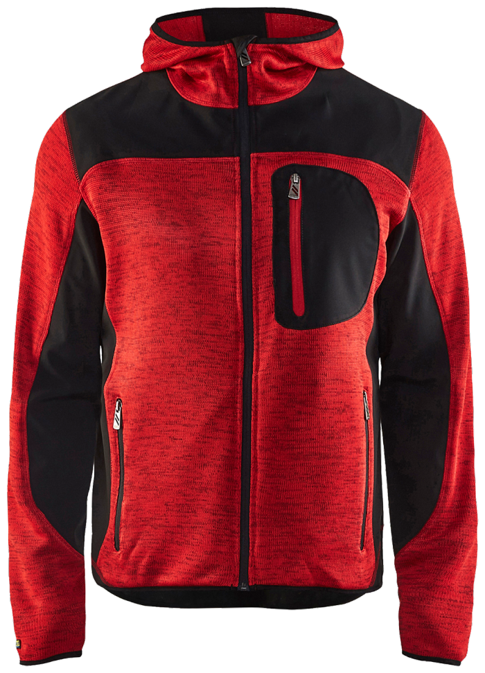 Strikket s rød/svartxl