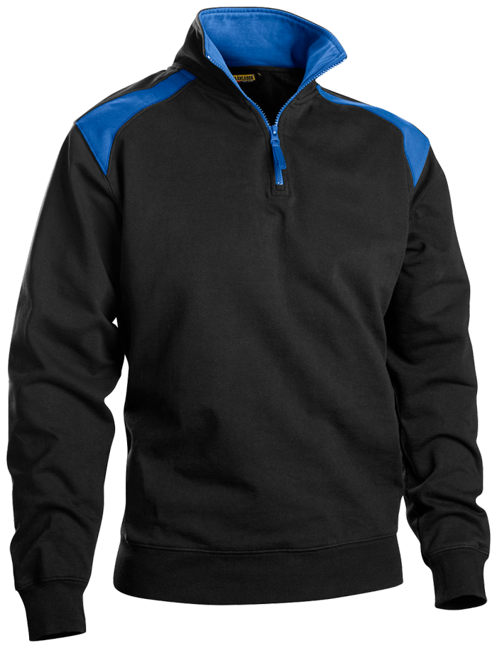 Genser halv glidelås Svart/kobol