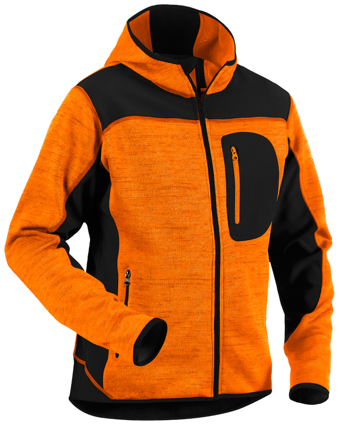 Blåkläder strikket jakke 49302117, hette, oransje/svart størrelse 3XL