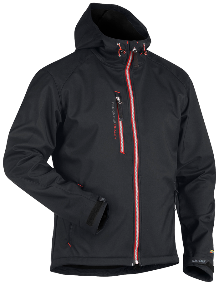 Softshelljakke sort/rød xxxl