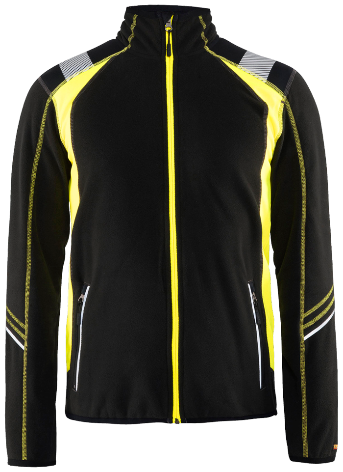 Blåkläder mikrofleecejakke 49931010, svart/gul, størrelse 4XL