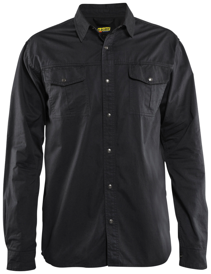 Twillskjorte, bomullssvart xs