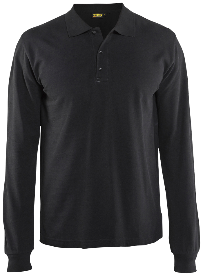 Langermet poloskjorte svart S