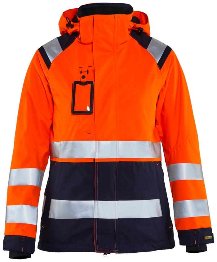 Høy oransje/marineblå dame