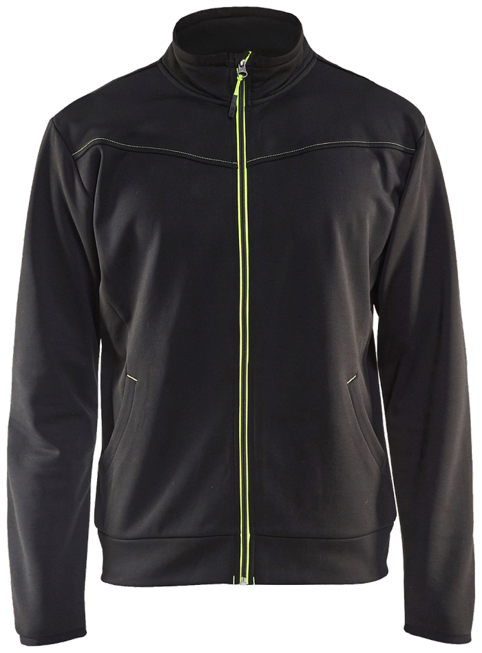 Genser hel glidelås svart/høy