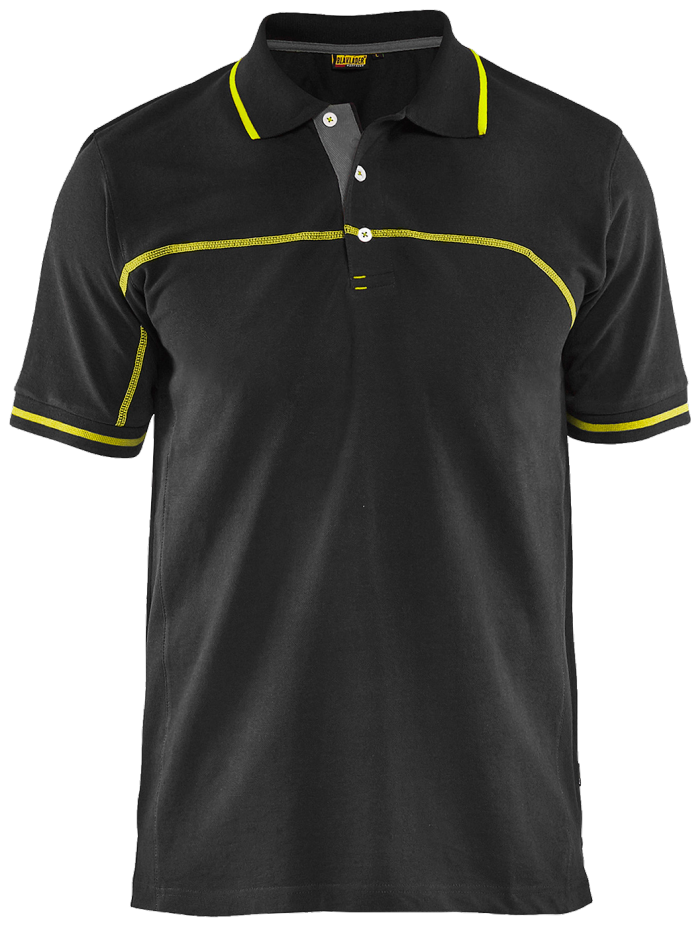 Blåkläder poloskjorte 33891050, sort/gul størrelse 3XL