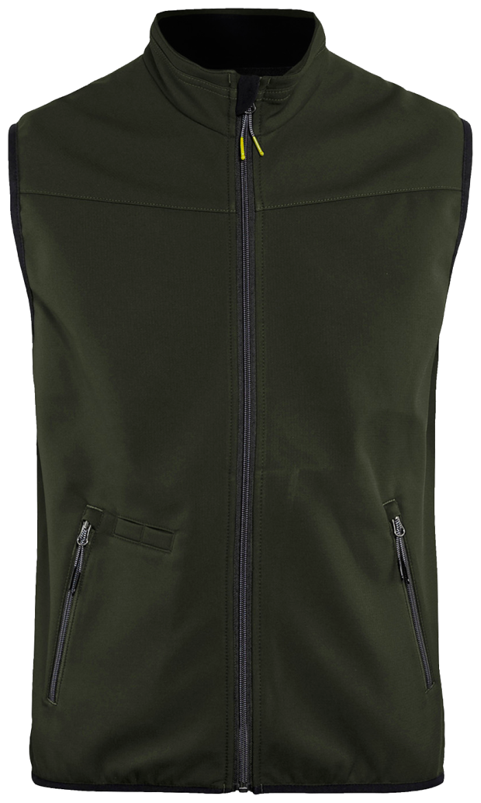 Softshellvest olivengrønn/svart