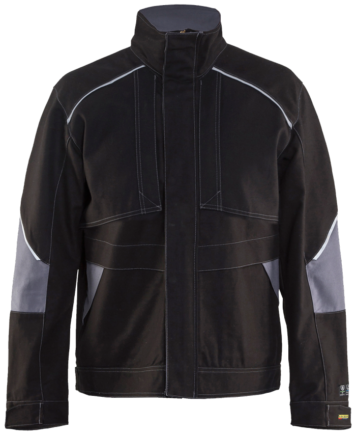 Anti-flamme jakke svart/grå 4xl