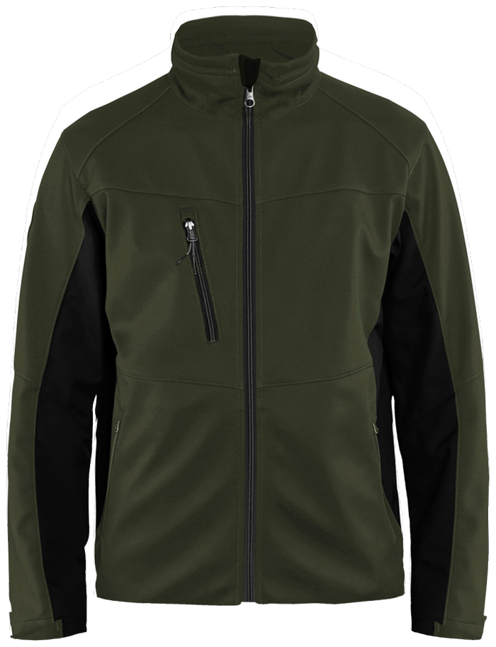 Softshelljakke olivengrønn/svart