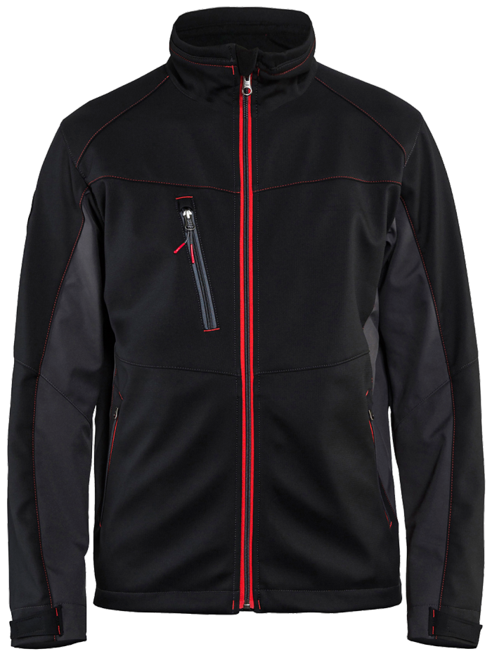 Softshelljakke sort/rød 4xl