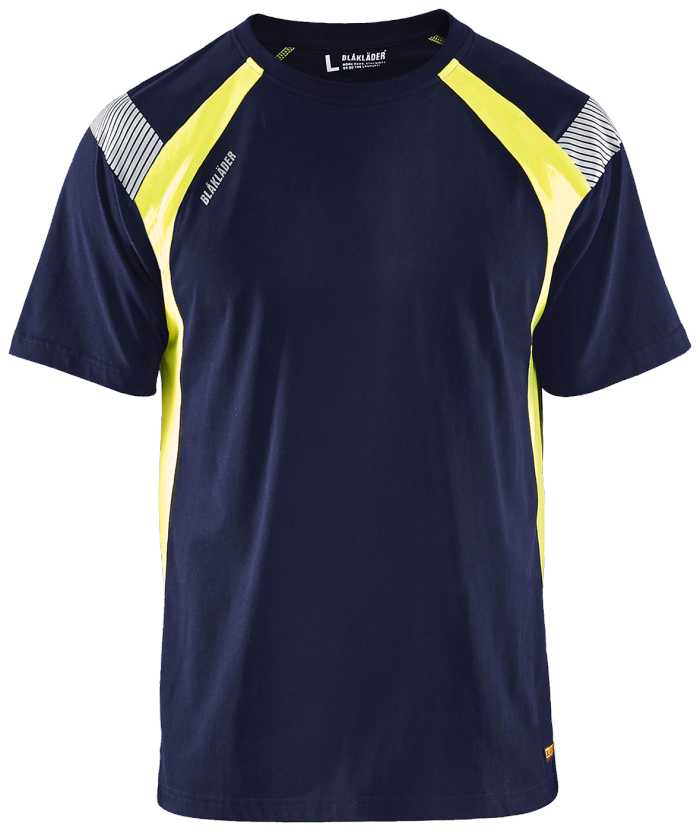 T-skjorte Marineblå/High Vis Yellow