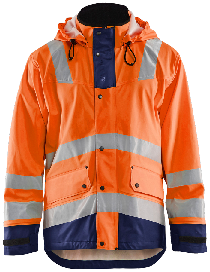 Regnjakke NIVÅ 2 High Vis Ora