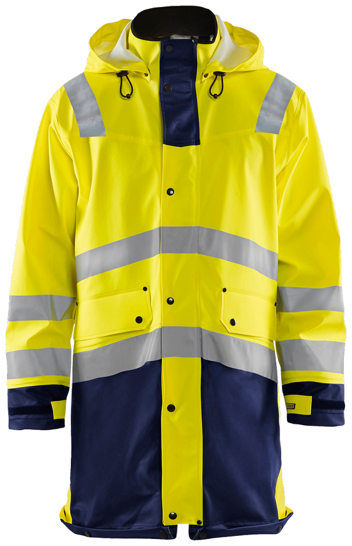 Høy vis regnjakke nivå 3 høy