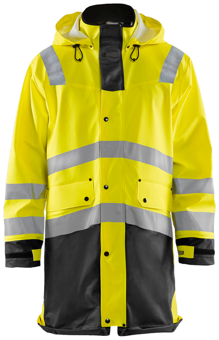 Høy vis regnjakke nivå 3 høy