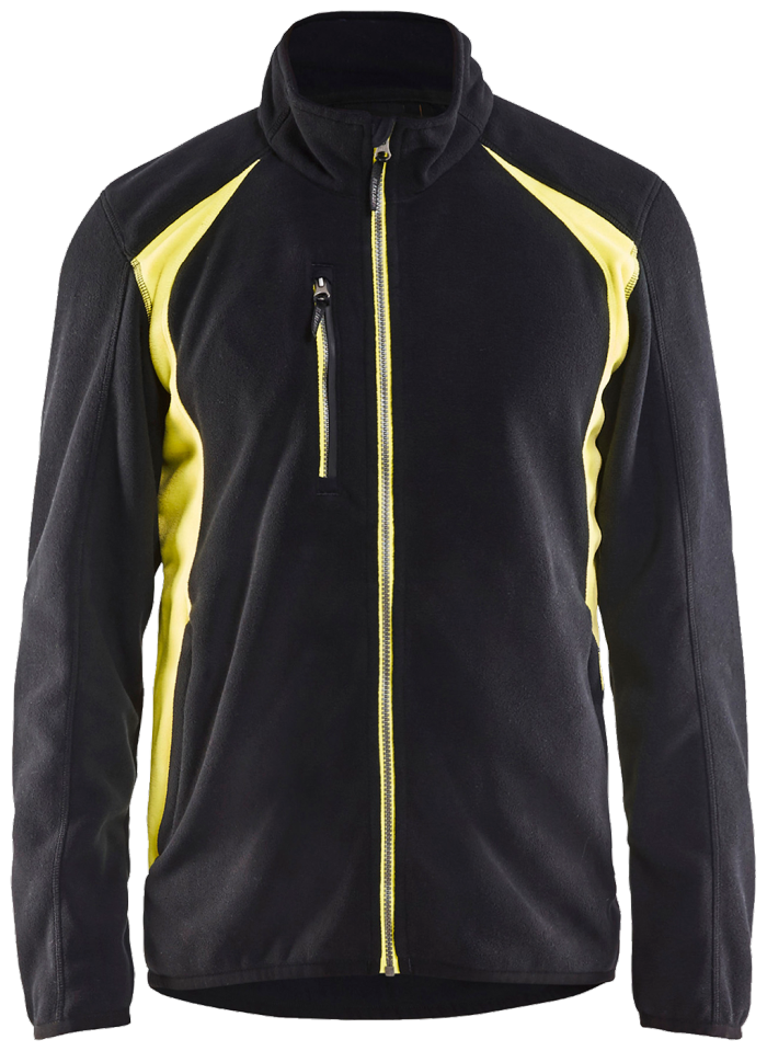 Blåkläder fleecejakke 47302510, svart/høy-vis gul, størrelse 3XL