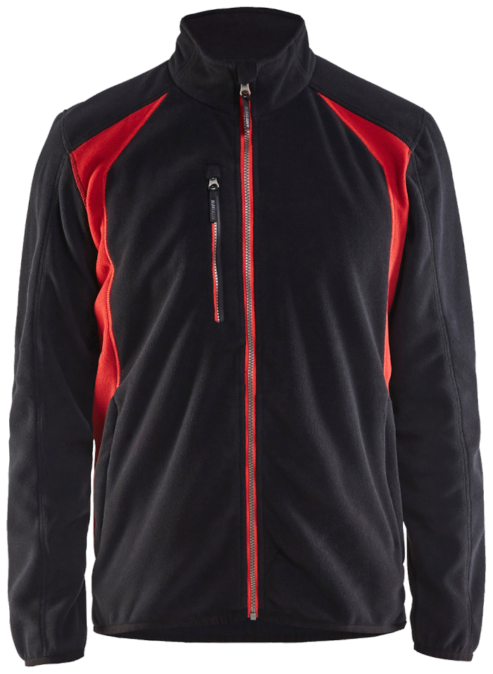 Fleecejakke sort/rød xxxl