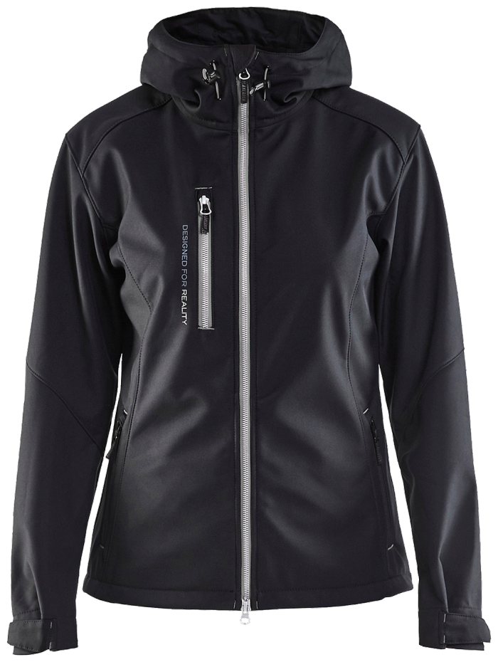 Softshelljakke for kvinner svart/sølv