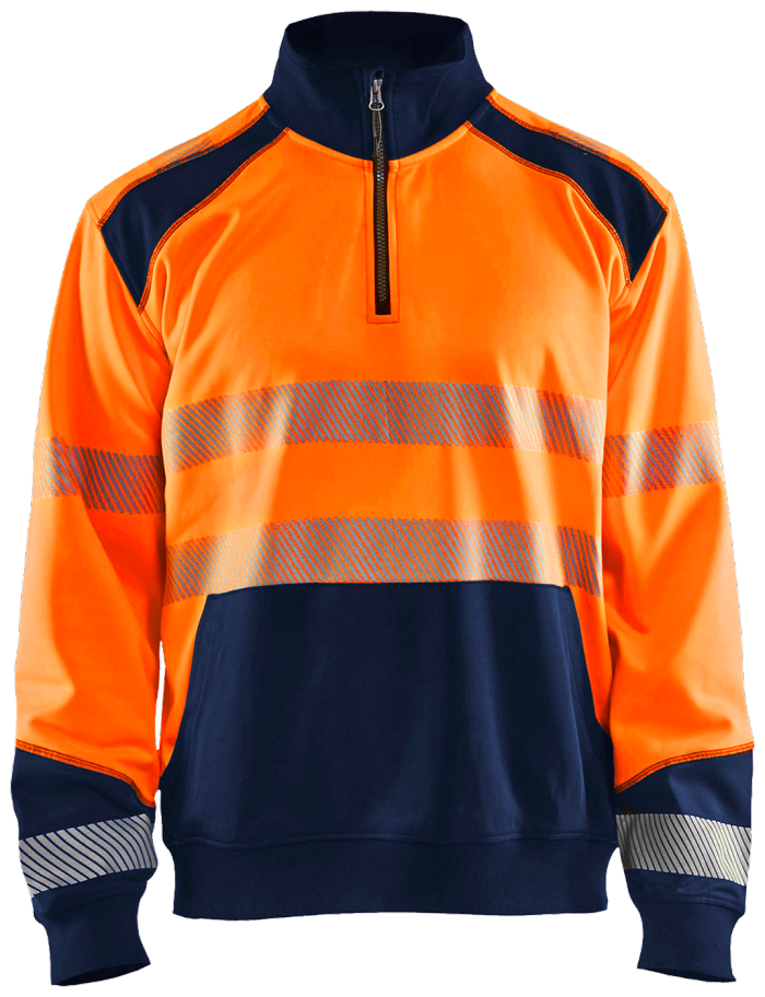 High vis sweatshirt halv glidelås H