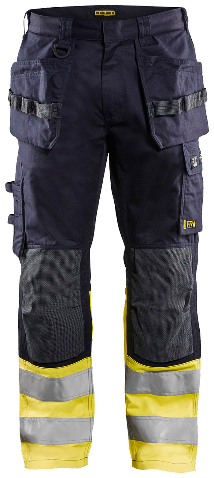 Multinorm bukse marineblå/gul