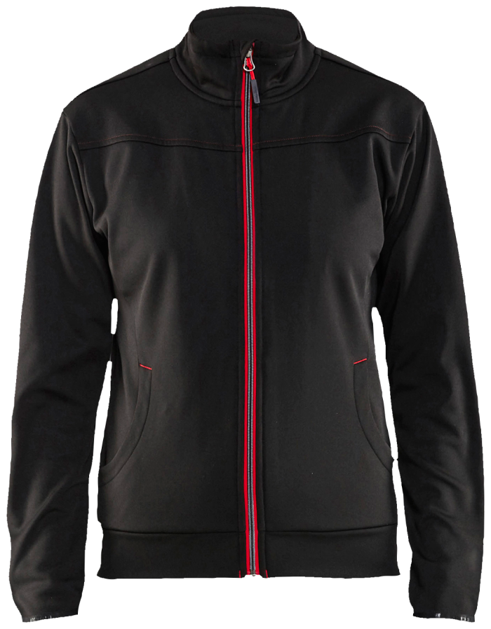 DAME genser hel glidelås Svart/