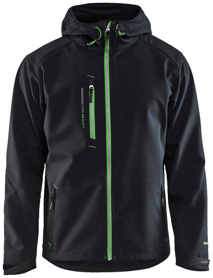 Softshelljakke Sort/Grønn XXXL
