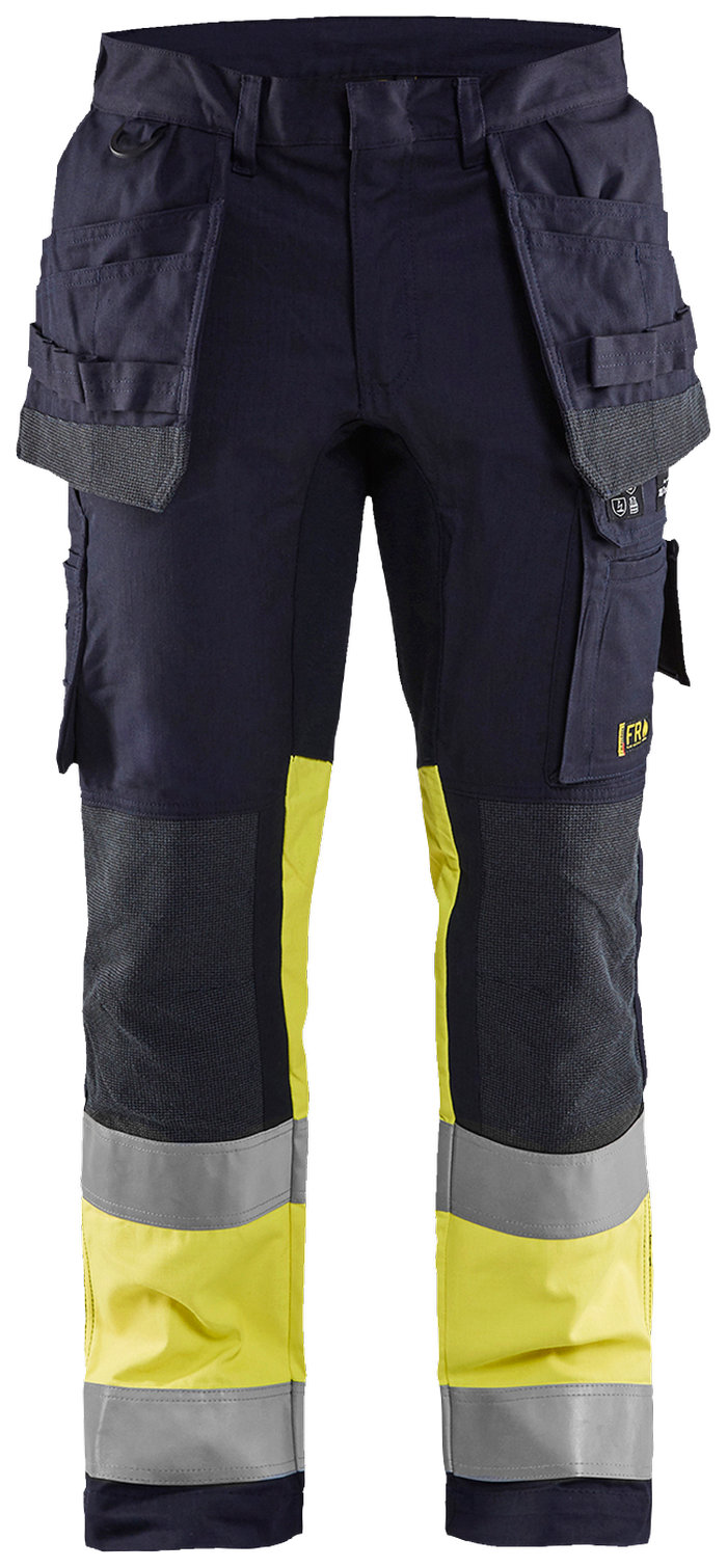 Multinorm bukse marineblå/gul