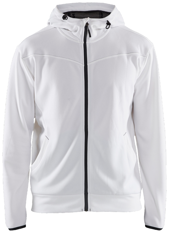 Hettegenser hel glidelås Hvit/Mørk