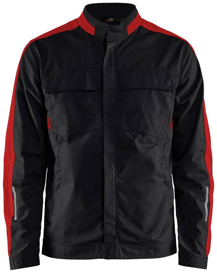 Industrijakke stretch Sort/Rød