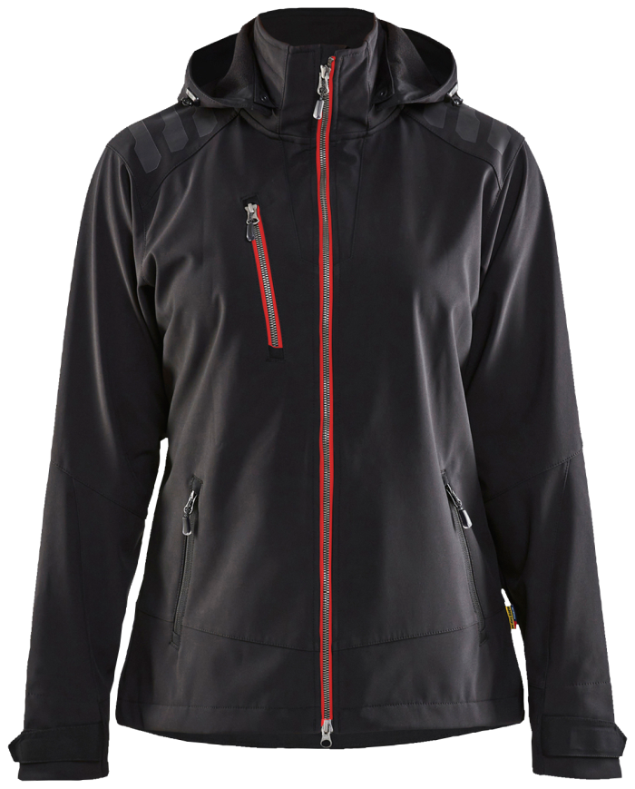 DAME Softshelljakke Sort/Rød