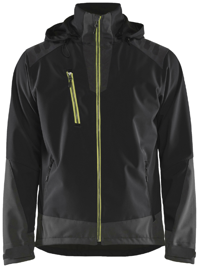 Softshell jakke svart/høy vis
