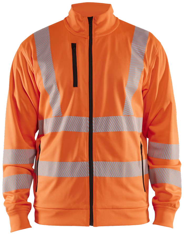 High vis Sweatshirt Full glidelås