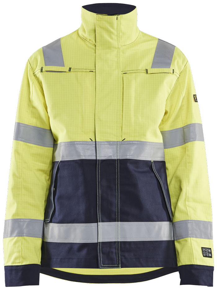 Multinorm jakke for kvinner med høy sikt