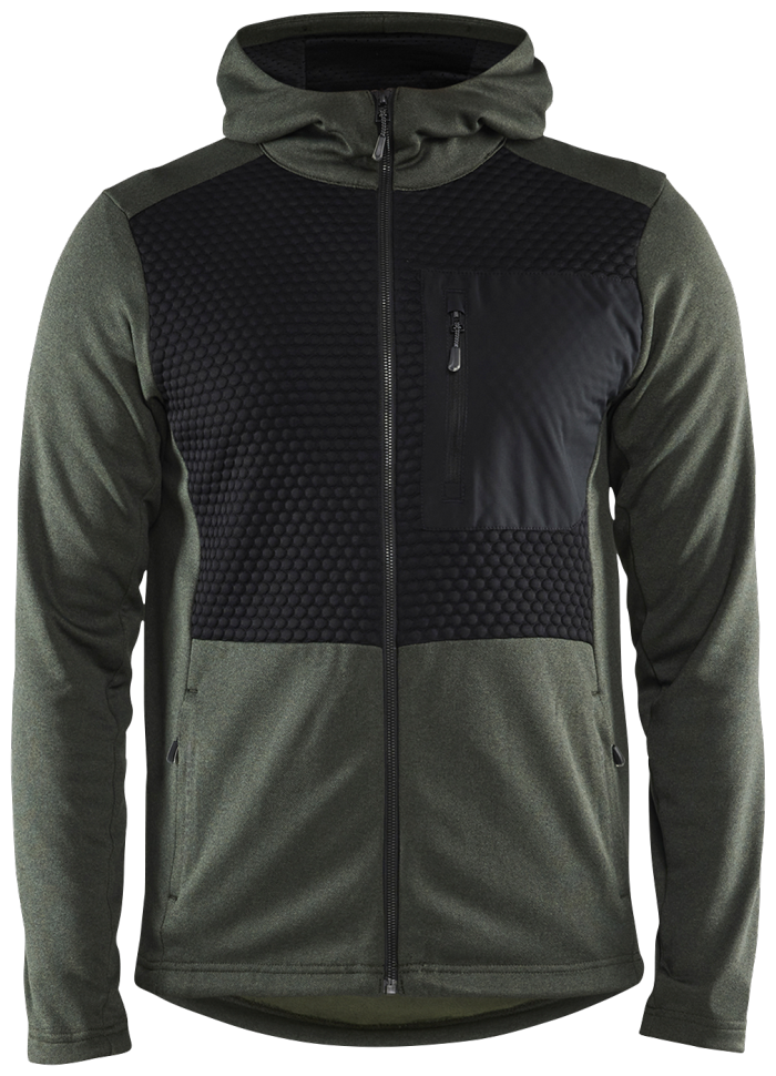 Blåkläder hettegenser 35402533 full glidelås, grønn/svart, størrelse 3XL