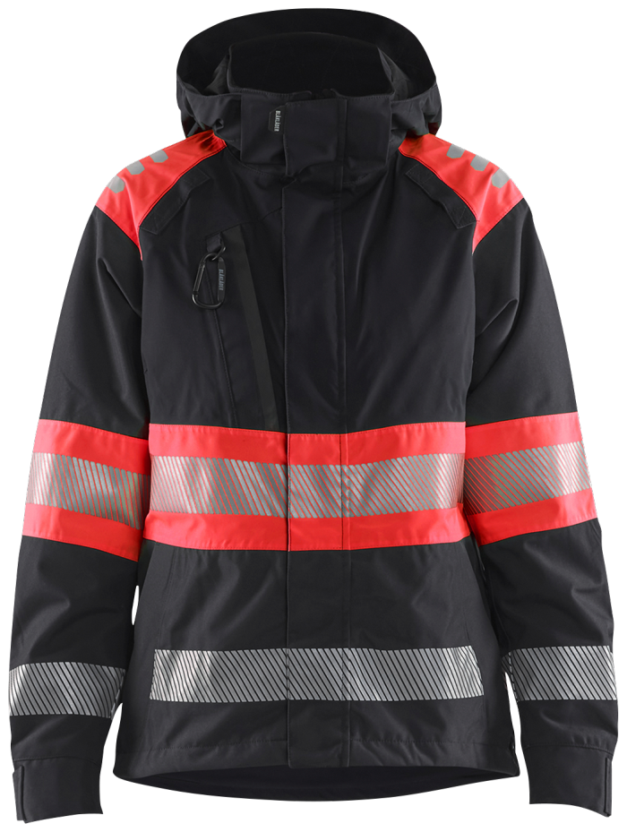 High Vis Shell-jakke for kvinner Svart/H