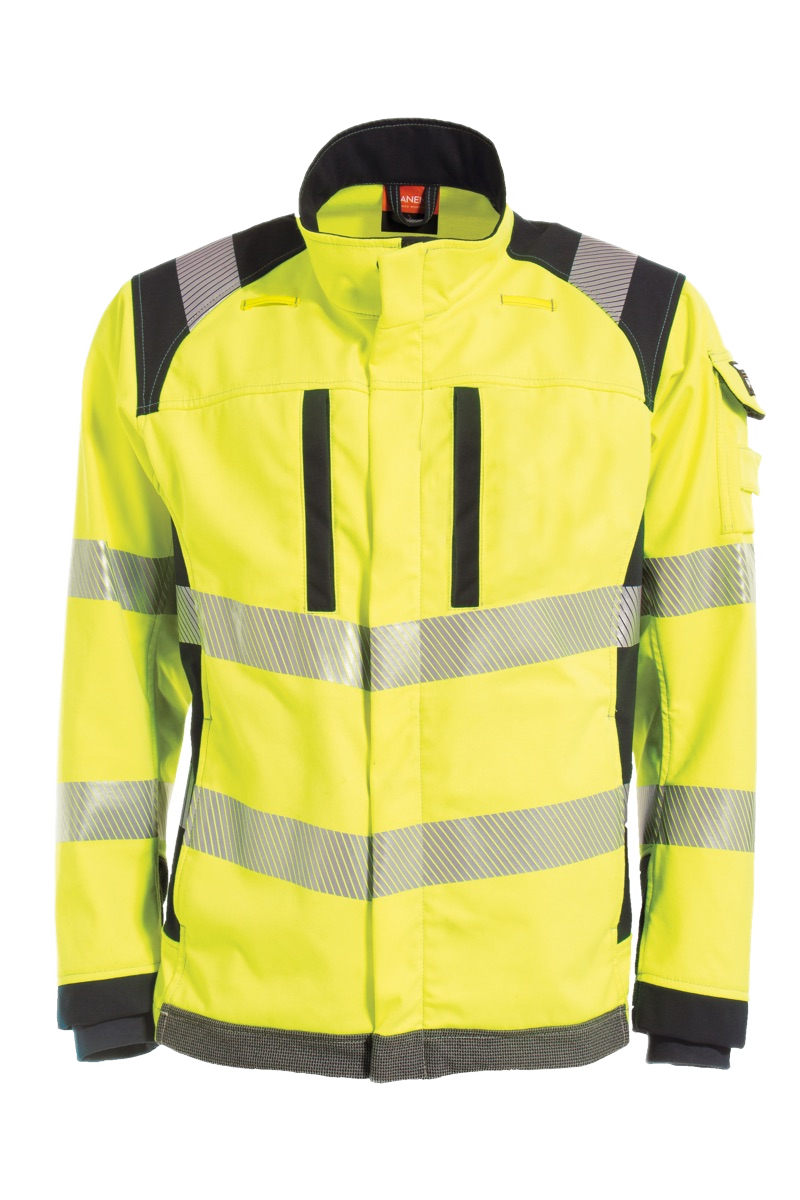 Flammehemmende softshell-jakke 514595, kl.3 gul/marine, størrelse 3XL