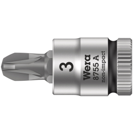 Wera Pozidriv Bit Socket – Høy presisjon, kort design (PZ 1-3), 1 Stykk, SWE-382