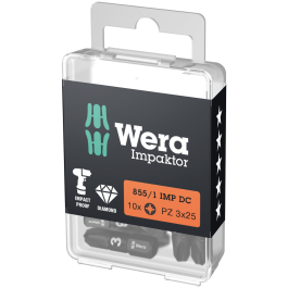 Wera Impaktor Bits – PZ 1-3 x 25 mm (10 stk), 1 Boks, SWE-283