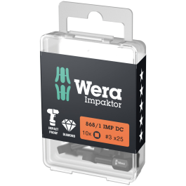 Wera Impaktor Bits – Overlegen Slitestyrke #2 og #3, 25 mm, 1 Boks, SWE-344