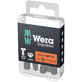 Wera Impaktor Bits – Overlegen Slitestyrke (5 x PZ 2-3 x 50), 1 Boks, SWE-299