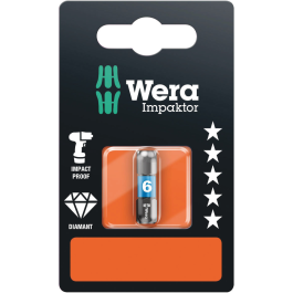 Wera Impaktor Bits – Overlegen Slitestyrke (5 Stykk, 4.0-6.0x25), 5 Stykk, SWE-220