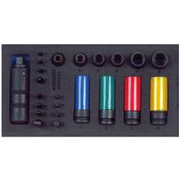 Gedore Blue Line, 1500 CT1-K 1900, Check-Tool-innsats med sortiment, 1 sett, SGD-2309092