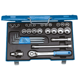 Gedore Blue Line, D 19 WAU-20, 31-stk UD Profile Sokkelsett 1/2 tommer, 5/16-1,1/4 tommer, 1 sett, SGD-2546027
